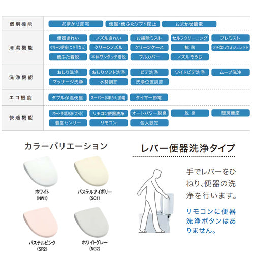 洗浄便座 ウォシュレット アプリコット[F1][瞬間式][共用サイズ][暖房便座][手動レバー便器洗浄]