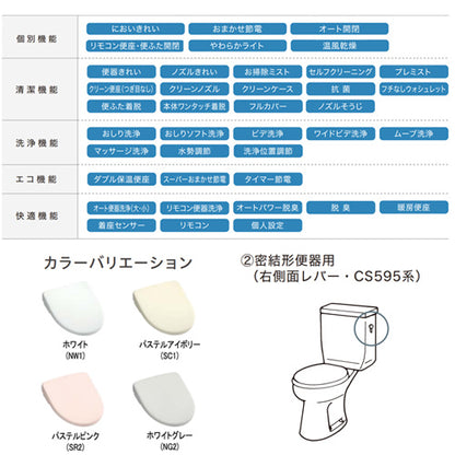 洗浄便座 ウォシュレット アプリコット[F3A][瞬間式][共用サイズ][暖房便座][オート洗浄][オート開閉][温風乾燥][密結形便器用（右側面レバー）]