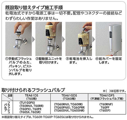 個別小便器自動洗浄システム オートクリーンU[既設取り替え][不凍結フラッシュバルブ用][乾電池][寒冷地]