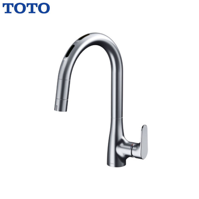 TOTO キッチン用蛇口 RFシリーズ[台][タッチレス水栓][自動水栓][浄水器付シングルレバー混合水栓][グースネック][シャワー引出][乾電池][一般地]