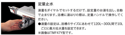 浴室用蛇口[台][浴槽・洗い場兼用][サーモスタット付シャワーバス混合水栓][定量止水][コンフォートウエーブシャワー(樹脂)][スパウト260mm][湯水芯120mm][寒冷地]