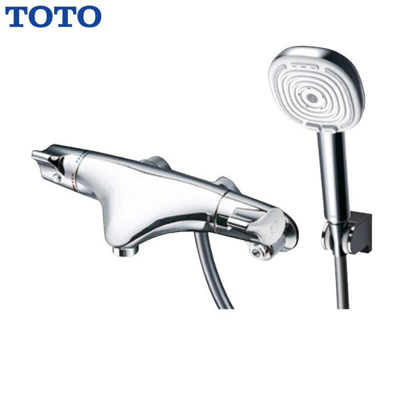 TOTO 浴室用蛇口 ニューウエーブシリーズ[壁][洗い場専用][サーモスタット付シャワーバス混合水栓][コンフォートウエーブ4モードクリック(めっき)][シリンダー形][スパウト57mm][寒冷地]