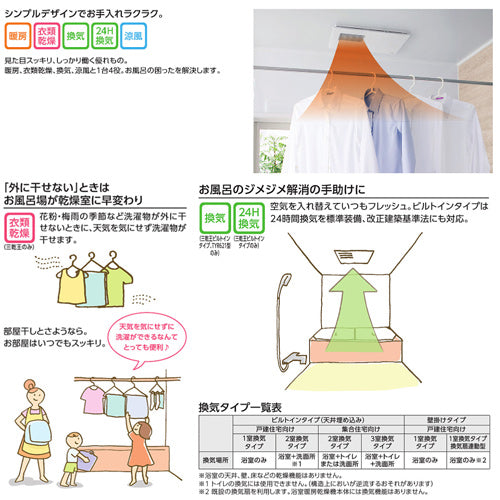 浴室換気暖房乾燥機[三乾王][TYB4000シリーズ][集合住宅向け][2室換気
