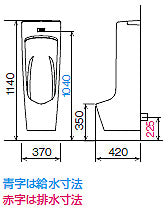 小便器[センサー一体形][低リップ][壁:排水芯225mm][アクエナジー][塩ビ排水用][ハイパーキラミック][一般地]