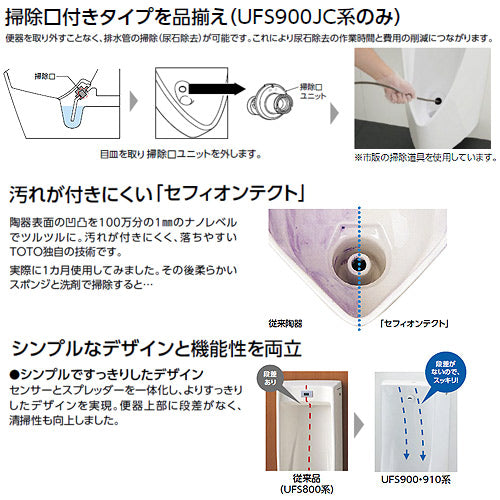 小便器[自動洗浄][壁掛][新設][壁:排水芯225mm][AC100V][超節水タイプ][きれい除菌水][掃除口付き][一般地]