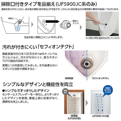 小便器[自動洗浄][壁掛][新設][壁:排水芯225mm][AC100V][超節水タイプ][きれい除菌水][掃除口付き][一般地]