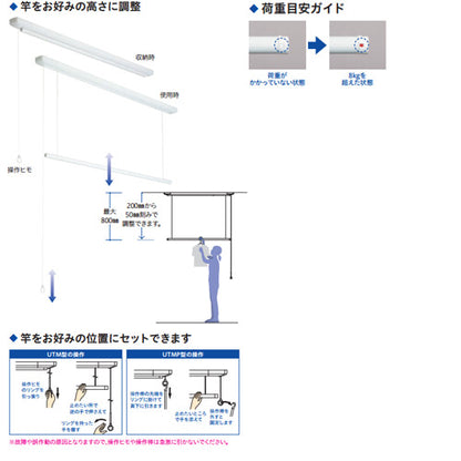 室内用ホスクリーン昇降式ヒモタイプ[UTM型][長さ：1255mm]▲