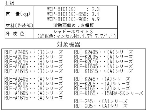 配管カバー[高さ450mm][RUF-Aシリーズ][シャドーホワイト3][給湯器部材]