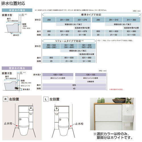 アラウーノ専用手洗い[背面タイプ][据置型][奥行80mm][自動水栓]
