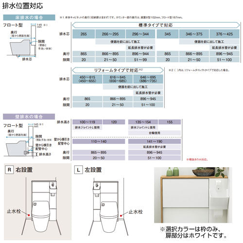 アラウーノ専用手洗い[背面タイプ][フロート型][奥行145mm][自動水栓]