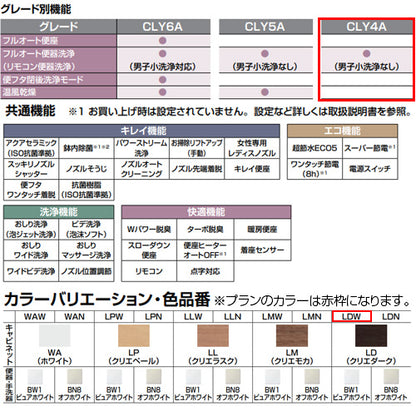 システムトイレ プレアスLS手洗カウンター付[CLY4A][キャビネットタイプ][床:排水芯200mm][1200サイズ][手洗い有り][自動水栓(ほのかライト付)][右仕様][アクアセラミック][キャビネット:クリエダーク][便器・手洗器:ピュアホワイト][一般地]