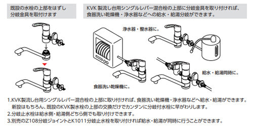 分岐水栓[シングルレバー混合水栓用][水栓部材]