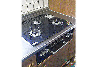 ビルトインガスコンロ交換工事　広島県広島市　RS31W11G13R-B(L/R)