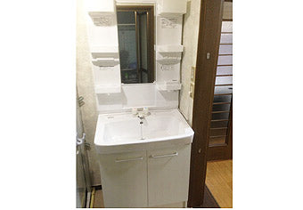 洗面化粧台交換工事　兵庫県三田市 PTVN-750+MPTX1-751YFU