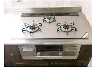 ビルトインガスコンロ交換工事　大阪府八尾市　RS71W11G14R-S(L/R)