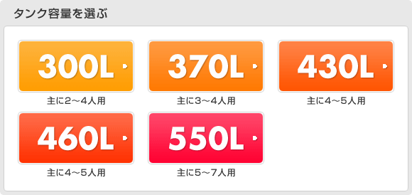 タンク容量を選ぶ