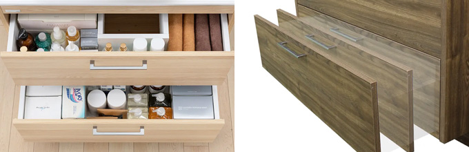アサヒ衛陶 オーラ：二段引き出しタイプ・収納スペース・ソフトクローズ