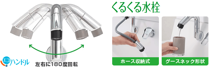 LIXIL(INAX) ピアラ(Piara):くるくる水栓