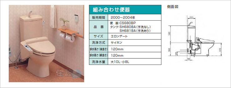 TOTOトイレ：壁排水 CS680BP