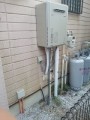 給湯器取替工事(ガス配管取替共)　東京都羽村市　RUF-E2405SAW-set-LPG